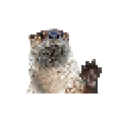 a cute pixelate otter waving at you